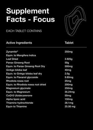 Yootropics Focus showcasing active ingredients